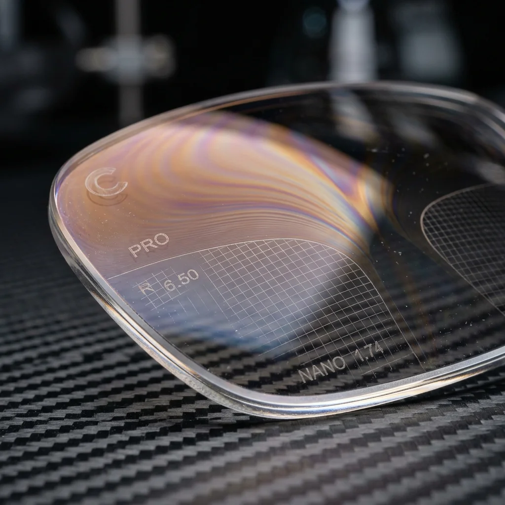 Macro detail of BlueLume circadian optical lens coating
