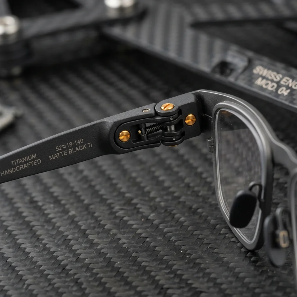 Close-up of BlueLume pillow-soft flexible titanium temples